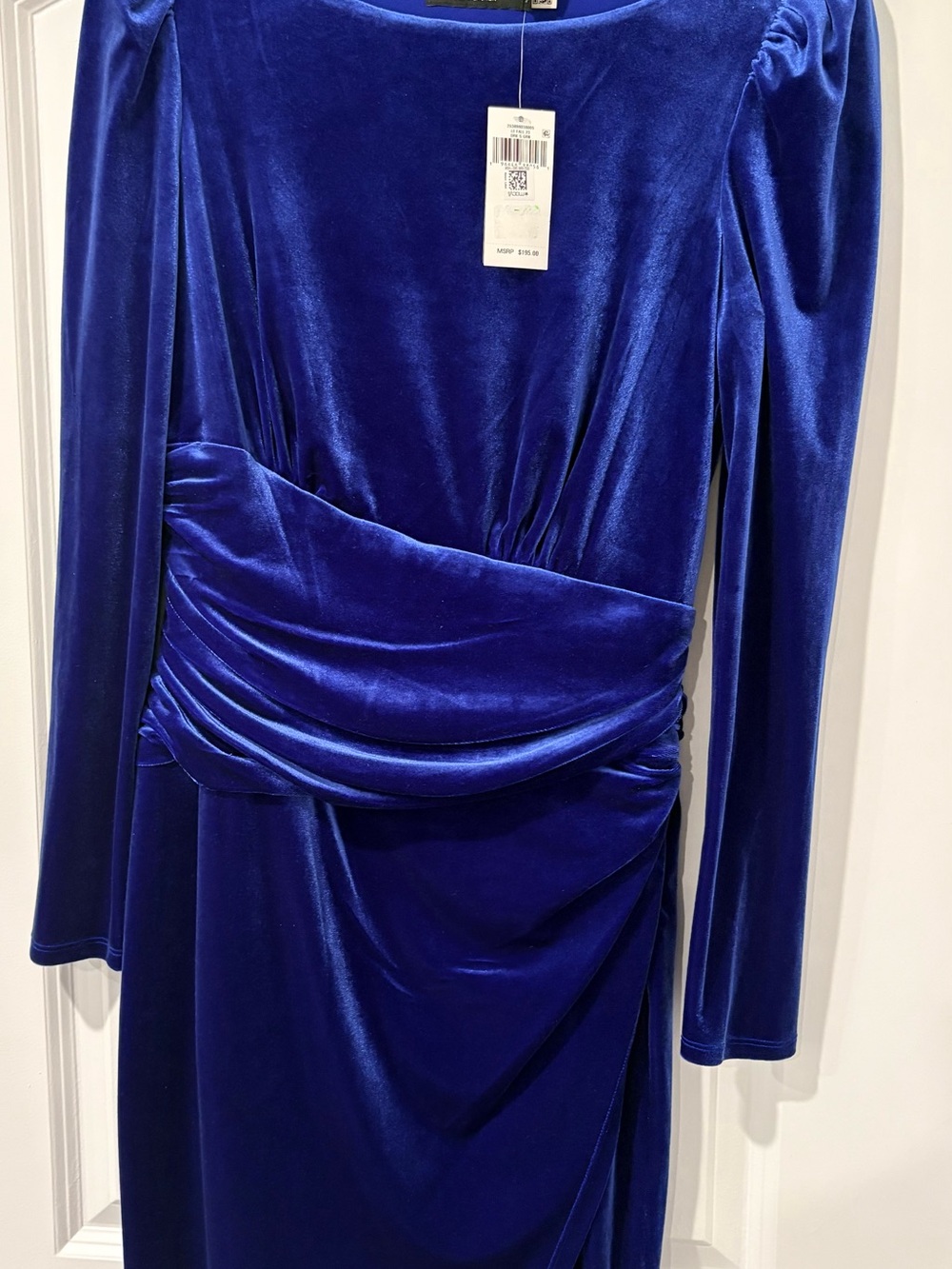 Lauren Ralph Lauren Royal Blue Velvet Midi Dress - Picture 3 of 6